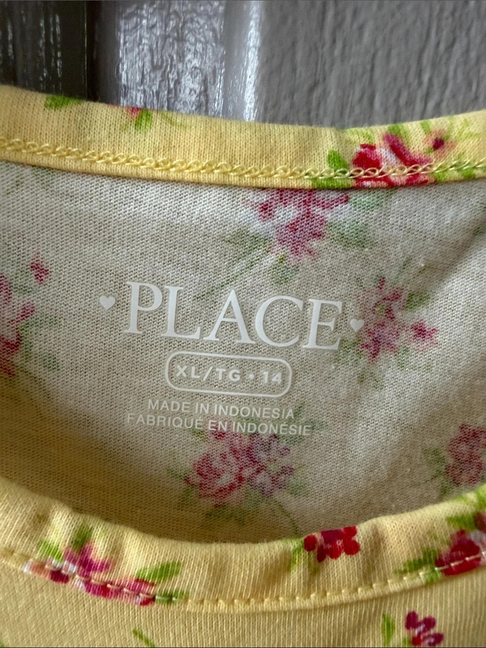 Place Yellow Dress with Pink Floral Print